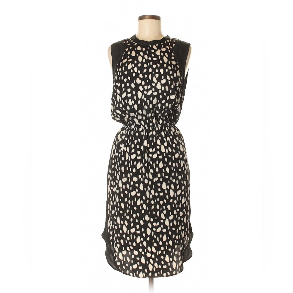 Sea New York Black and White Halter Sheath Midi Dress